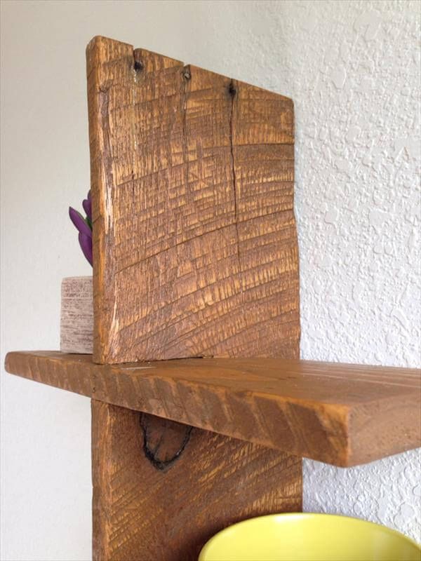 handmade wooden pallet rustic floating shelf