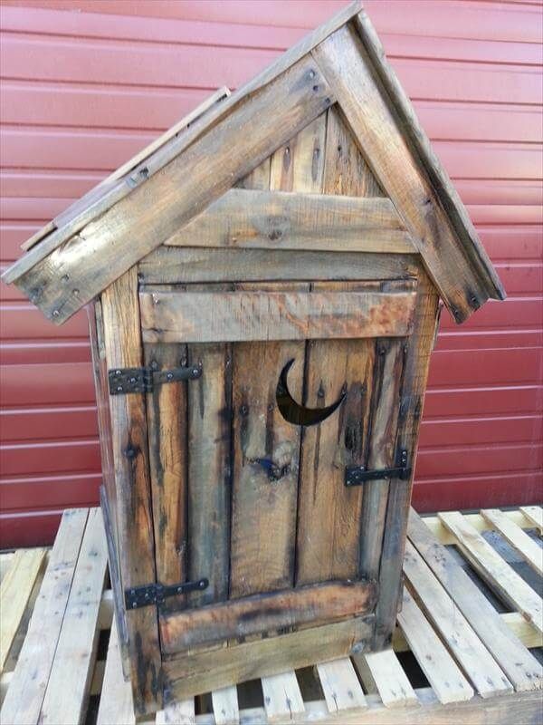 recycled pallet cat litter cabinet