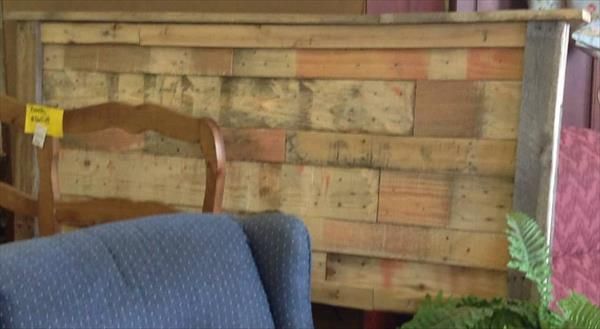 recycled pallet queen size headboard