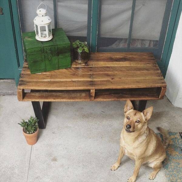 handmade pallet bench or coffee table