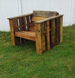 outdoor chair salvaged from pallets