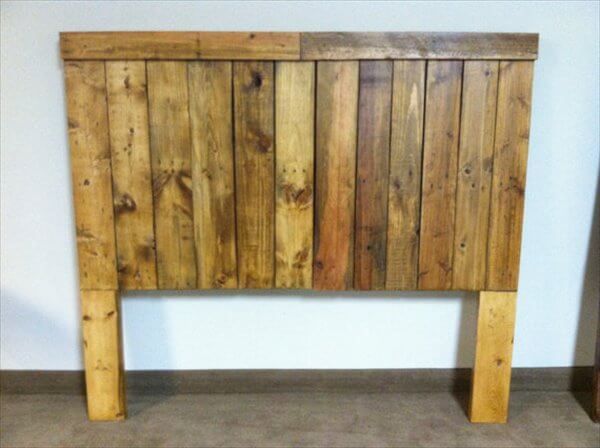 Recycled pallet queen size headboard
