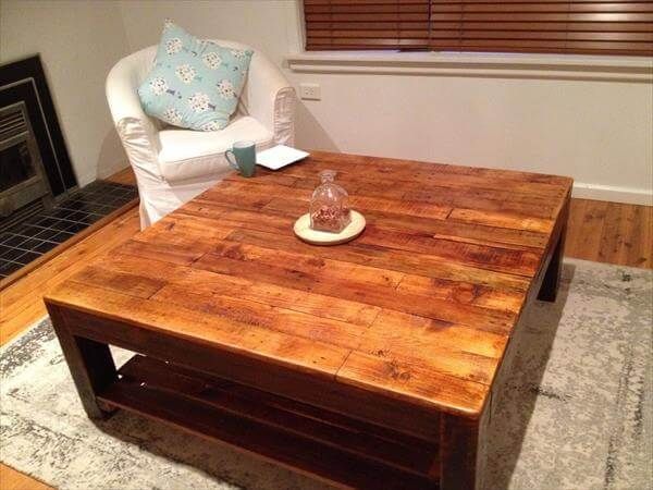 upcycled wooden vintage inspired coffee table