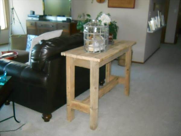 upcycled pallet sofa table
