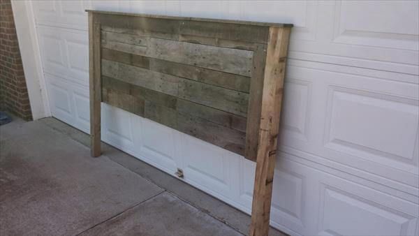king size headboard salvaged from pallets