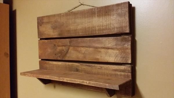 upcycled pallet rustic wall shelf