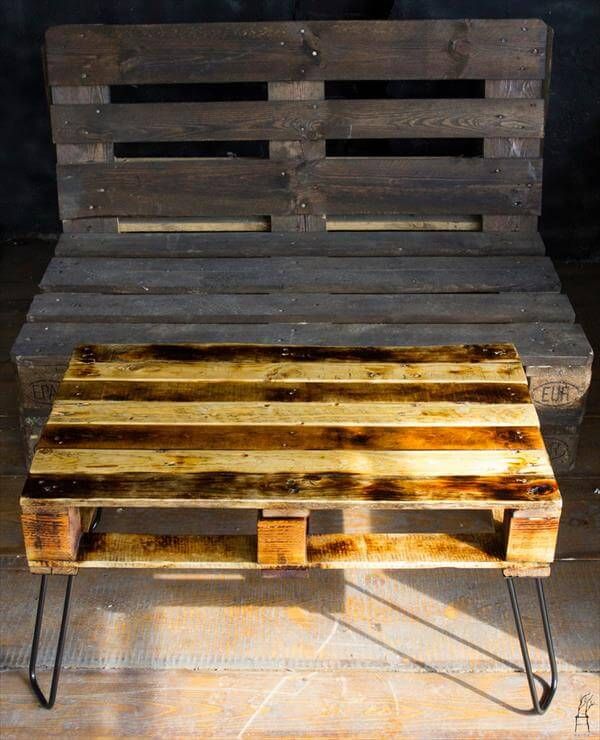 recycled pallet industrial style coffee table