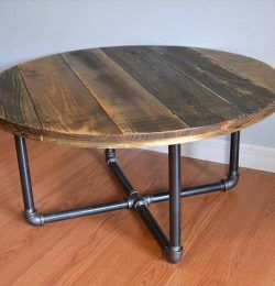 Recycled pallet round coffee table