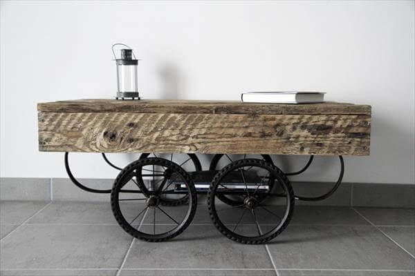 wooden pallet cart table