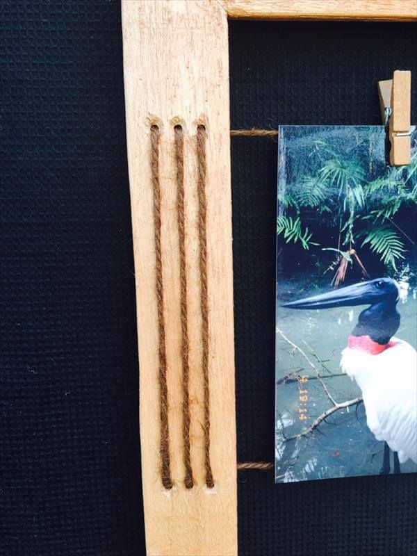diy pallet and twine picture frame