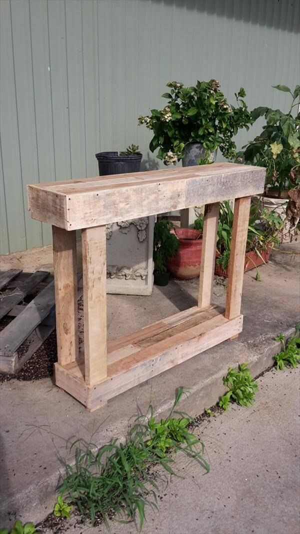 wooden pallet hallway table and sofa table