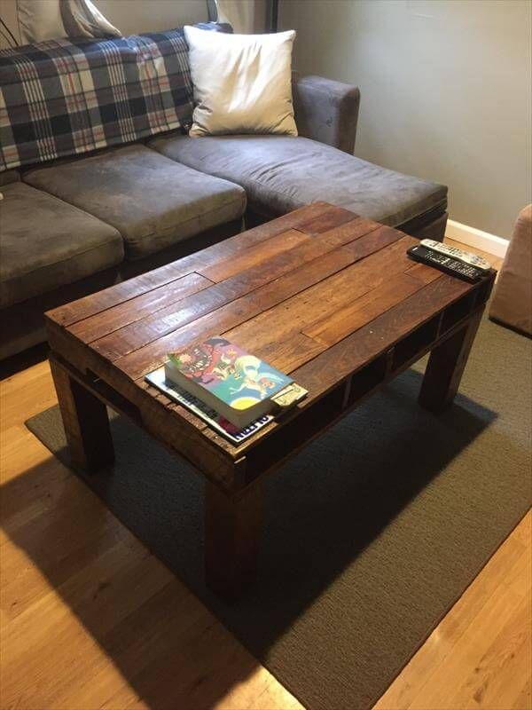 repurposed pallet vintage coffee table