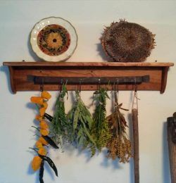 handmade wooden pallet shelf with hooks