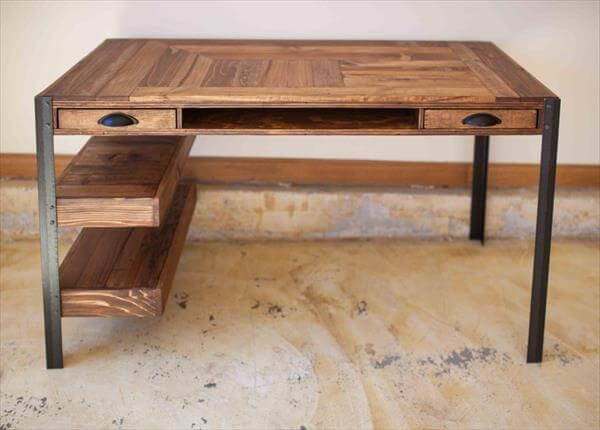 Recycled pallet office desk