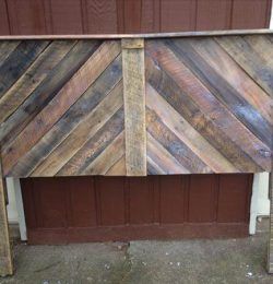 handmade wooden pallet chevron headboard with shelf