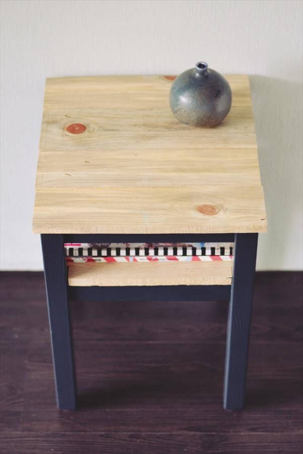 handmade wooden pallet side table or end table