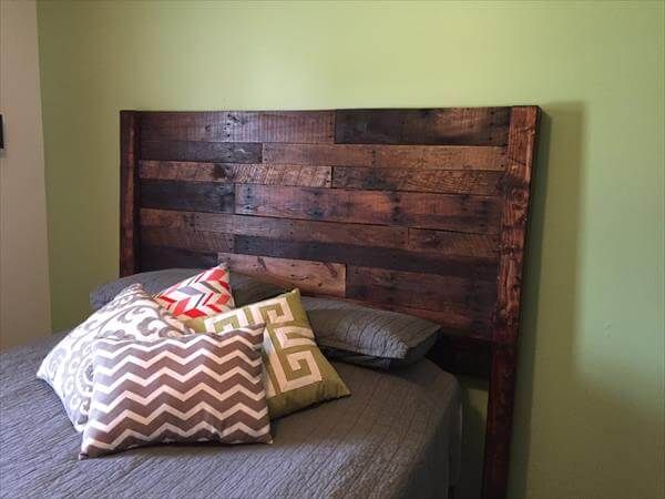 Recycled pallet rustic headboard
