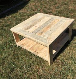Reclaimed pallet square shape coffee table
