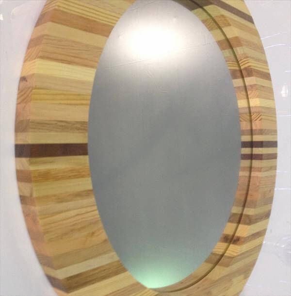 pallet mirror with round frame