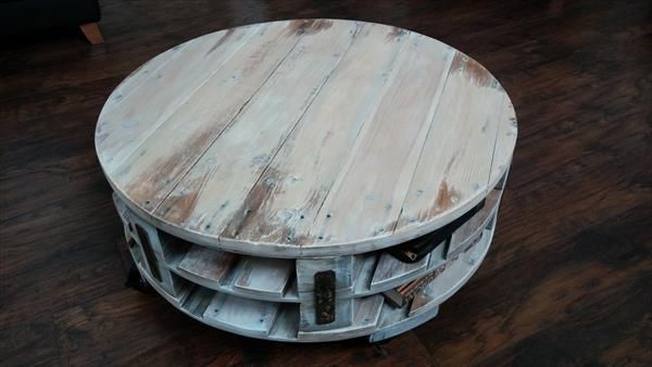 wooden pallet round coffee table