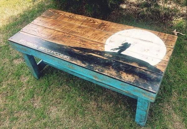 repurposed pallet wooden accent table
