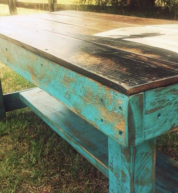 handmade wooden pallet lumber moon dance coffee table