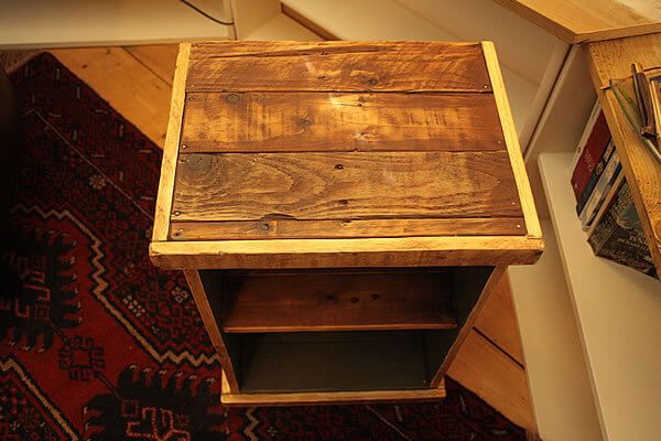 handmade wooden pallet side table
