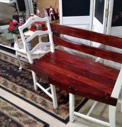 diy pallet and old chair shabby chic bench
