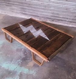 wooden pallet factory cart style coffee table