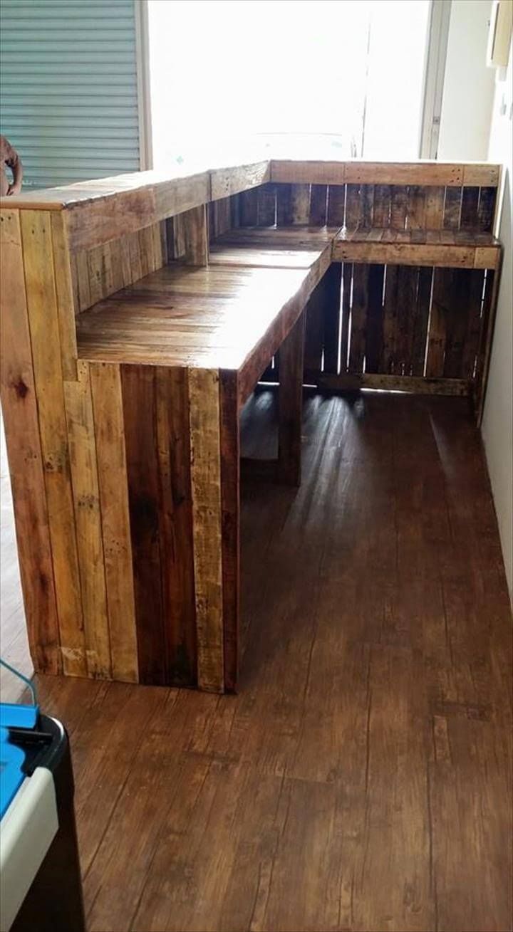 wooden pallet shop counter
