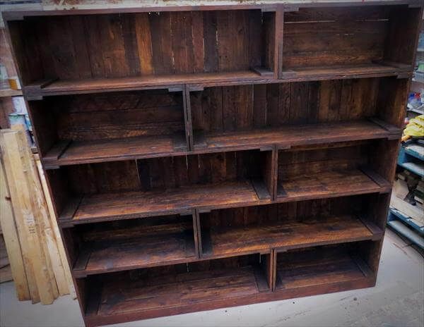 handcrafted pallet bookcase