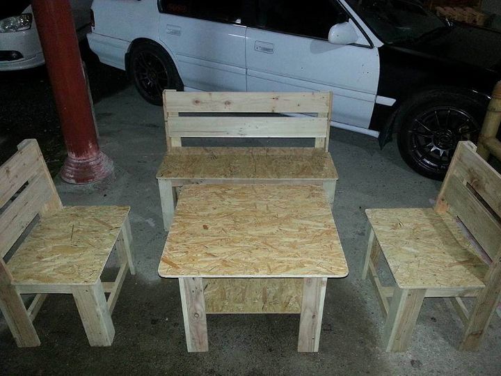 pallet seating set with chairs