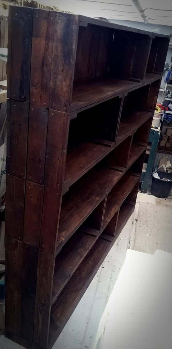 rustic pallet wood bookcase
