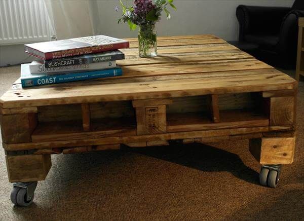 regained pallet coffee table with drawers