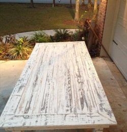 diy wooden pallet distressed white coffee table
