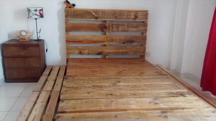 rustic pallet bed with headboard
