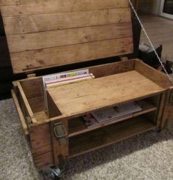 pallet coffee table with lift able top