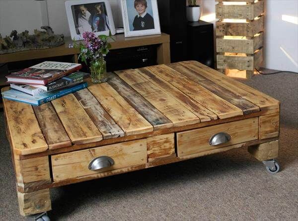 wooden pallet retro styled coffee table