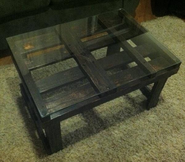 mid century modern coffee table made of pallets