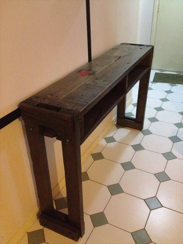 handcrafted pallet hall table