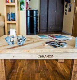handcrafted pallet chevron coffee table