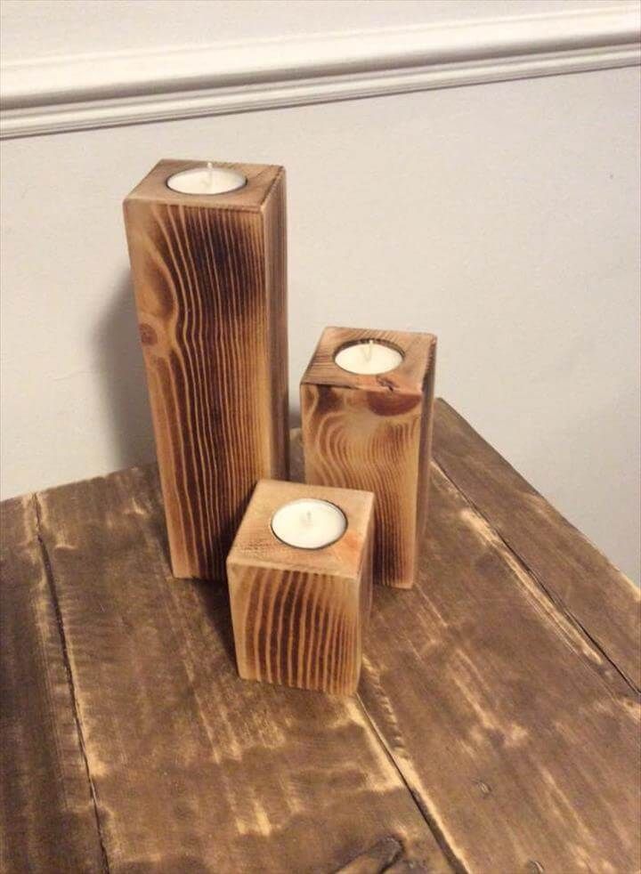 pallet candle holders
