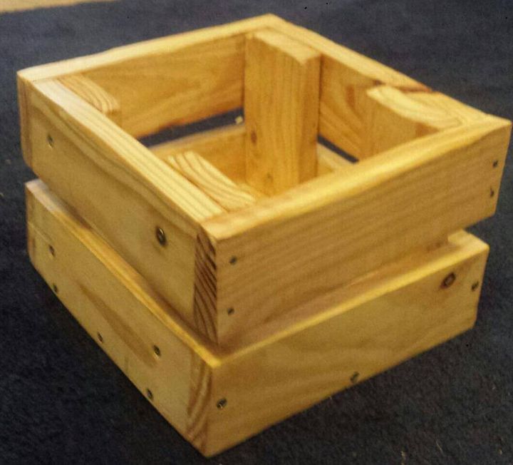 Repurposed Recycled pallet square crate box