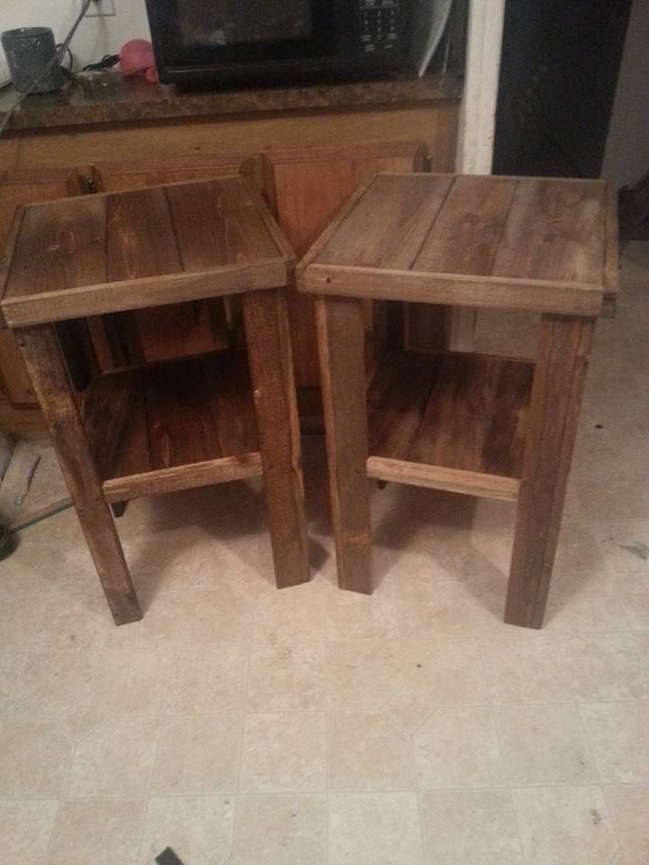 handcrafted wooden pallet side tables