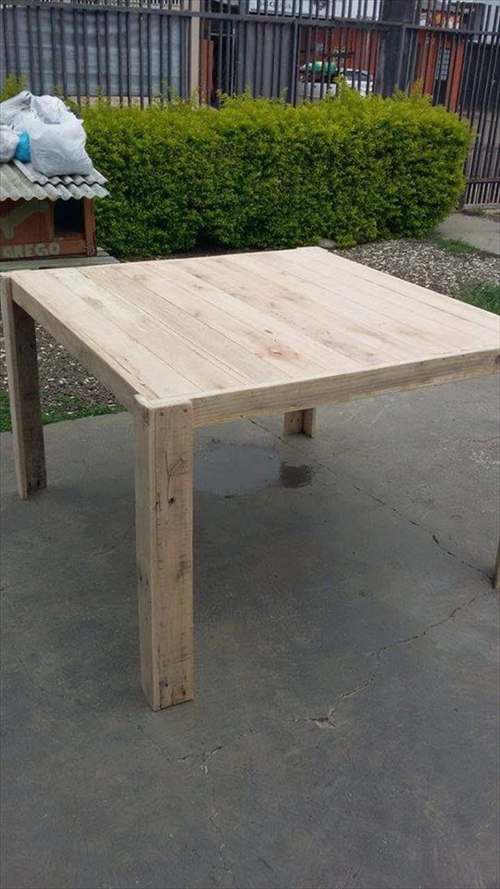 upcycled wooden pallet square top table