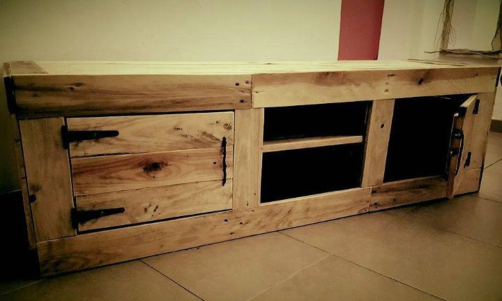 no-cost wooden pallet media cabinet