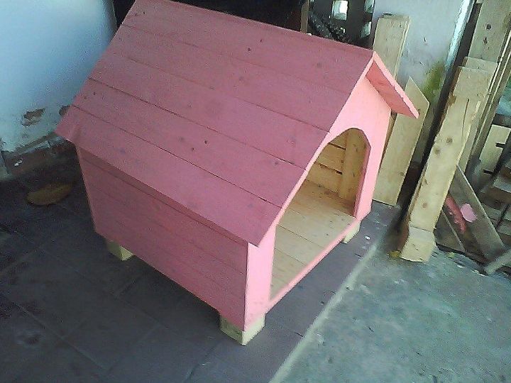 diy pallet pink painted pallet dog house