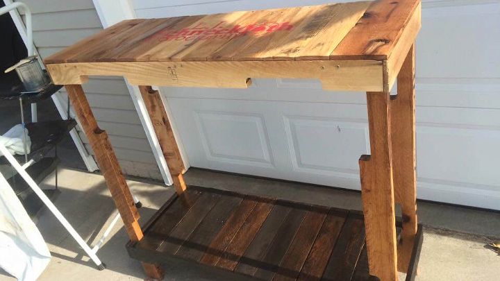 high top wooden pallet console