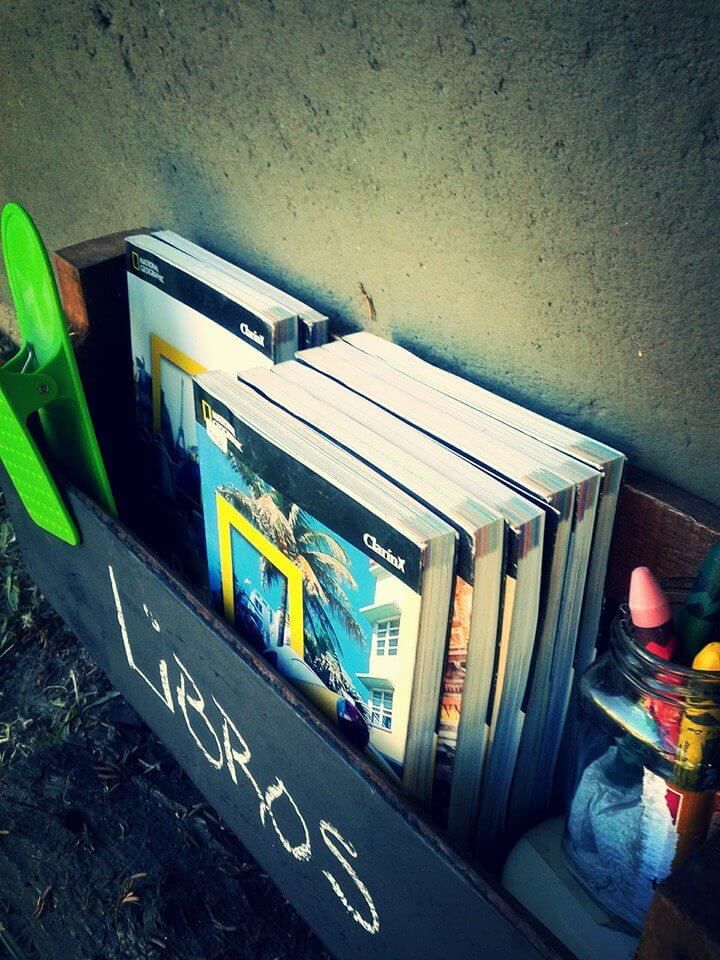 recycled pallet bookshelf