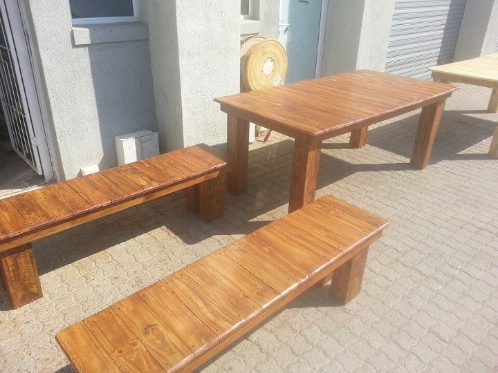 handmade wooden pallet dining set